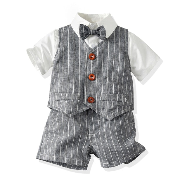 Baby Boy Gentleman Suit 3Pcs Formal Kids Clothes Set