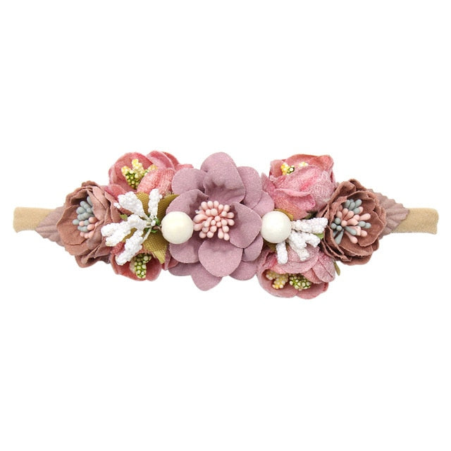 Handmade  Newborn Peral  Baby Headbands Flower