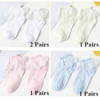 5 Pairs/Lot Girls Socks Mesh Style Cotton Baby Socks