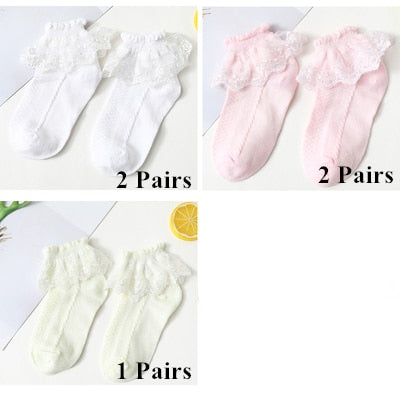5 Pairs/Lot Girls Socks Mesh Style Cotton Baby Socks