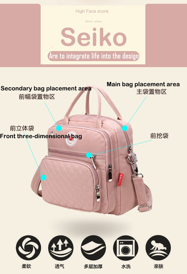 Designer Diaper Bag Backpack Solid Large Capacity Waterproof