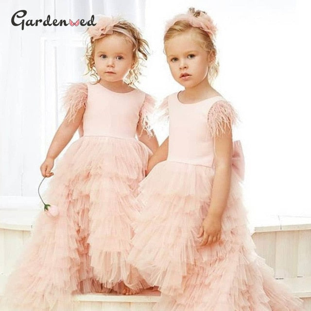 Little Pageant Gowns Girls High Low First Communion Dress