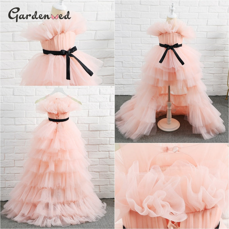 Lovely Ball Gown Flower Girl Dress  High-Low Tulle Kid Birthday Princess Dresses