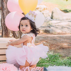 Baby First Birthday Tutu Mesh Princess  Romper Dress